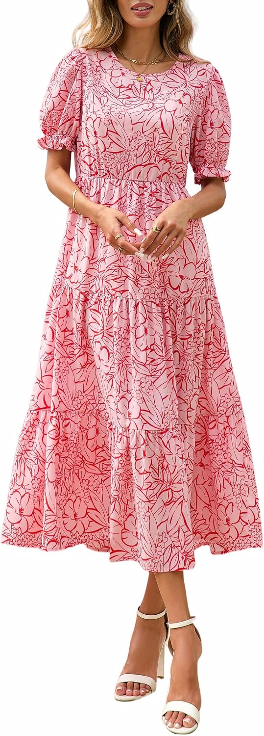 Thumbnail 6 de PRETTYGARDEN 2026 Summer Floral Boho Midi Sundress for Women