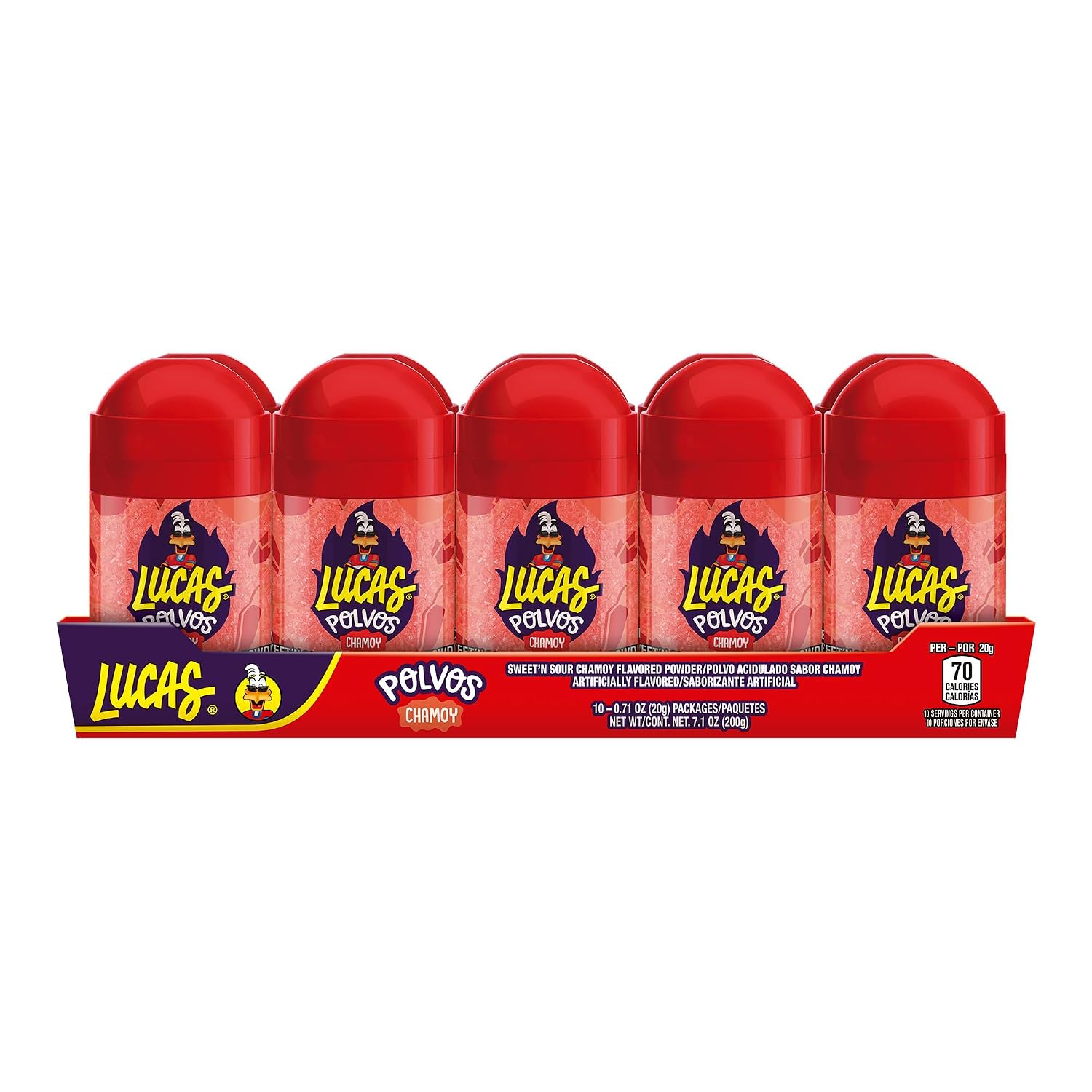 Detalle de Lucas mp-25181-41410 Chamoy Powder Candy, 10-Piece Pack