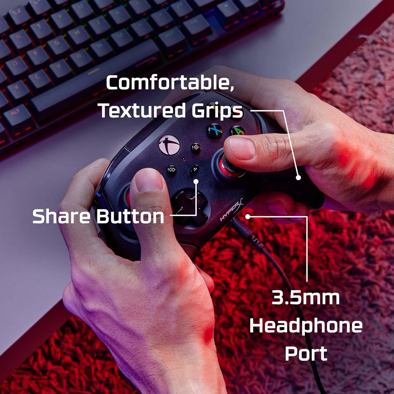 Thumbnail 5 de HyperX Clutch Gladiate: controller cablato USB-C per Xbox con doppio blocco dei grilletti e vibrazioni doppie