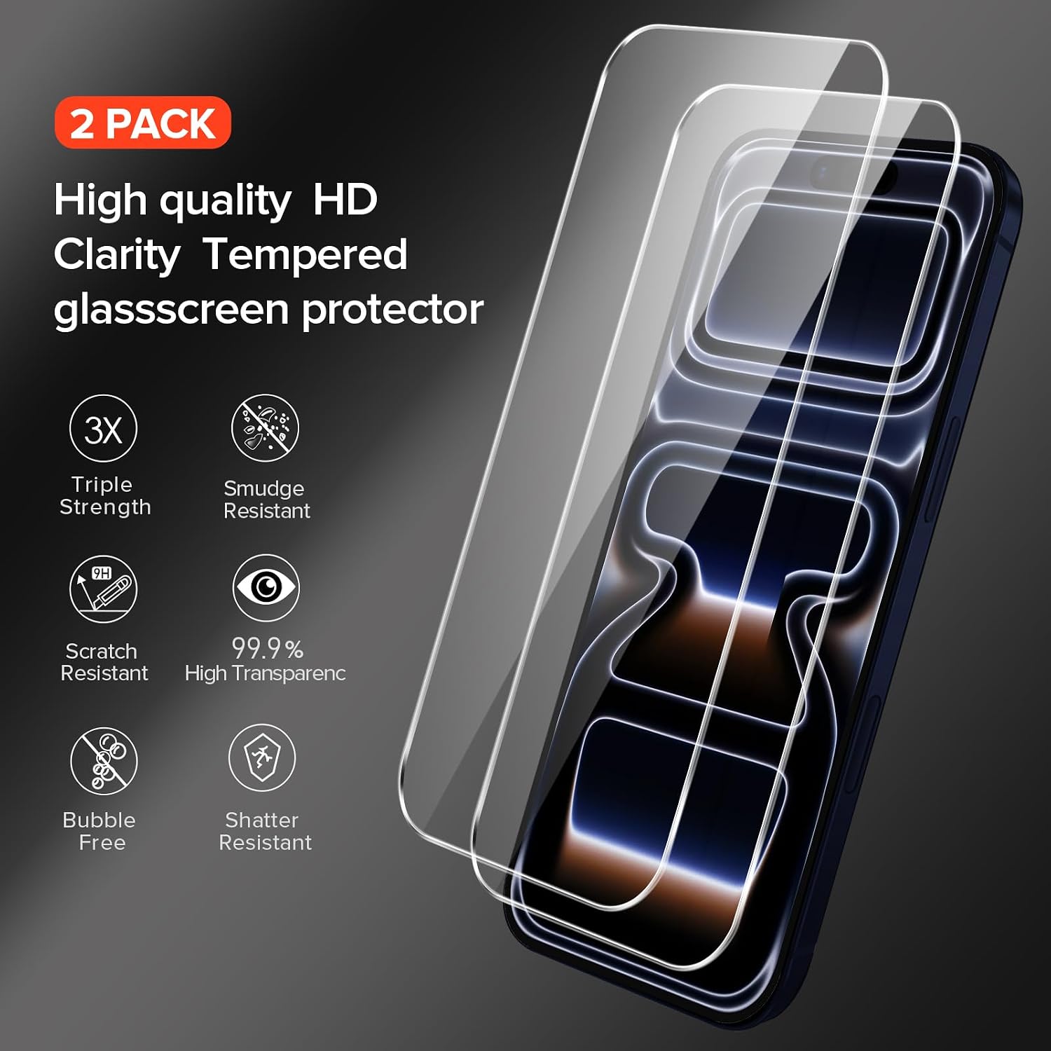 Thumbnail 3 de Coque ivoler mat pour iPhone 17 Pro (6,3 pouces) + 2 vitres en verre trempé, protection caméra et antichoc