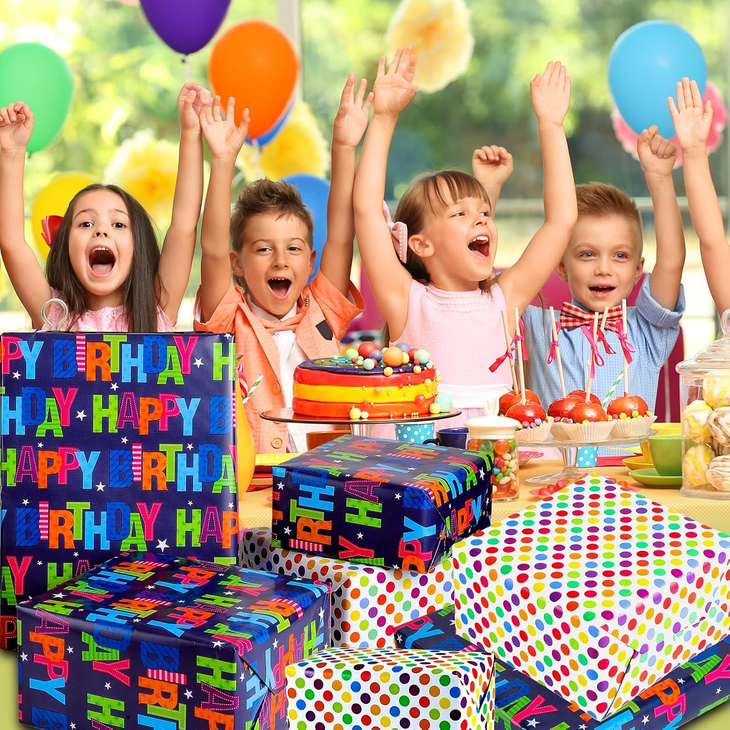 Detalle 2 de woric 11m x 43cm Birthday Wrapping Paper roll