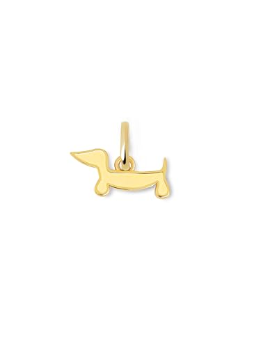 Detalle de SINGULARU Charm Mini Teckel Enamel Amarillo – Latón con baño de oro 18kt