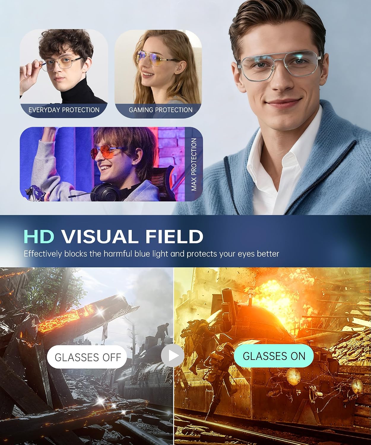 Thumbnail 6 de ANYLUV Blue Light Glasses with Metal Frame