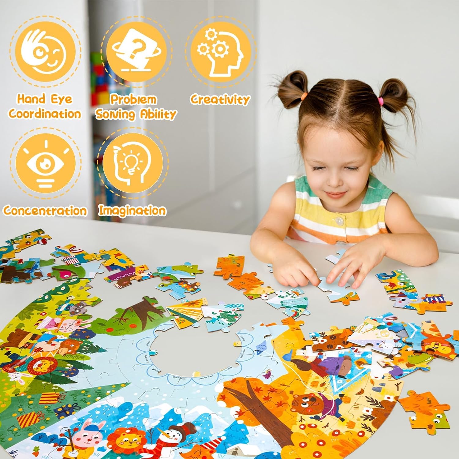 Detalle de Funsland Puzzle bambini 88 pezzi per età 3–10 anni 🧩
