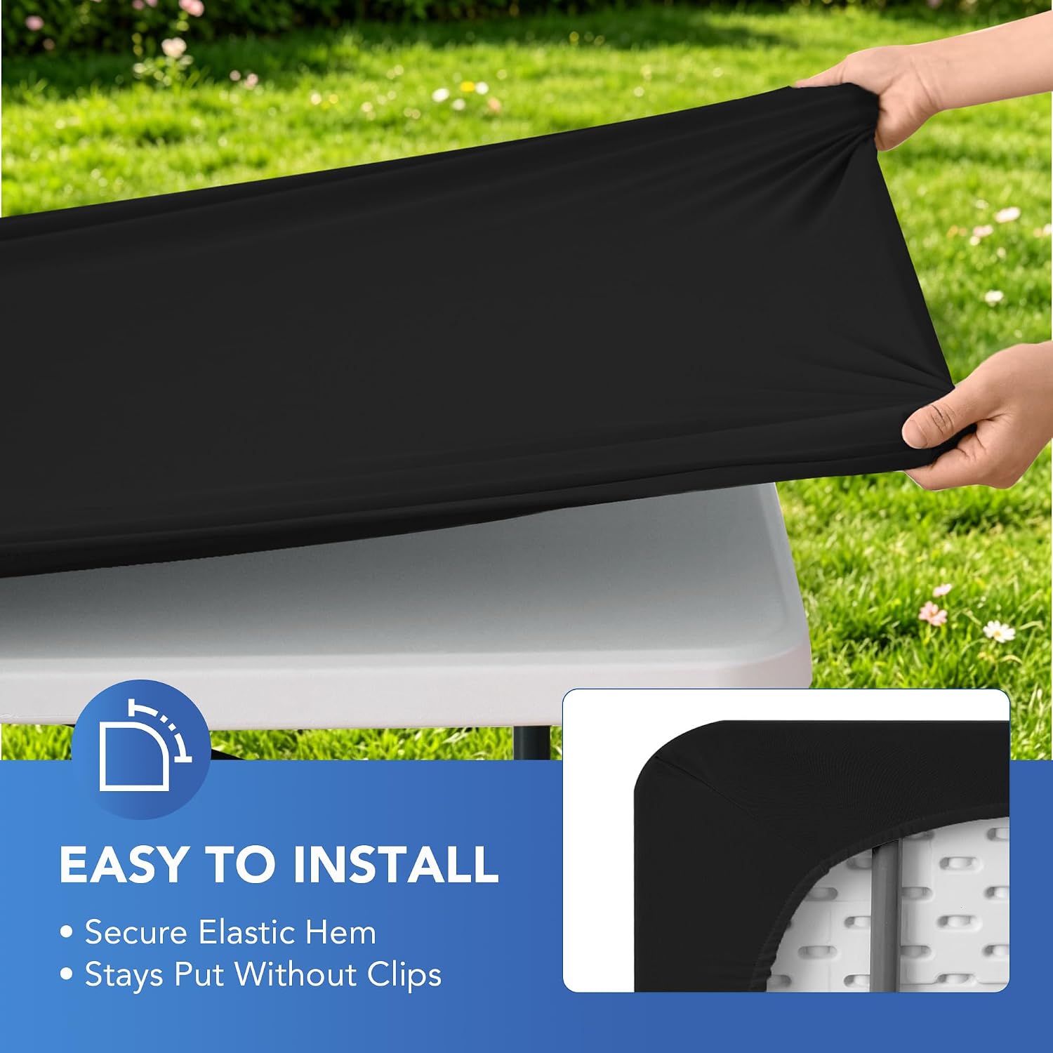 Thumbnail 3 de Enjoyidea Fitted Tablecloth 6 ft Pack
