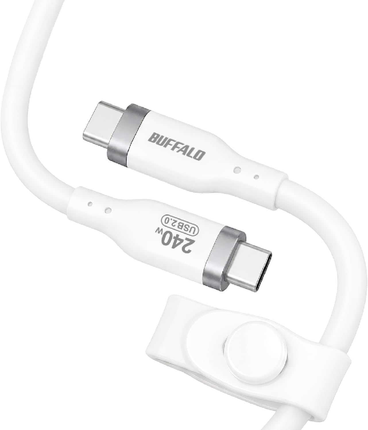 Detalle de バッファロー BSU2CCY2420WH/N USB Type-Cケーブル 2m・ホワイト、PD 240W対応