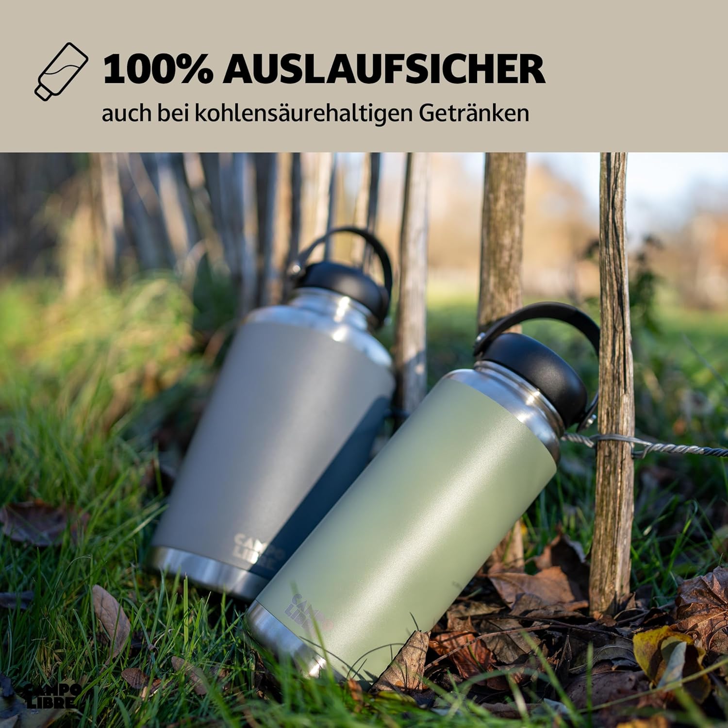 Thumbnail 3 de Campo Libre Umberto Premium Edelstahl Thermoskanne/Trinkflasche – 1 l, 12h heiß & 12h kalt, auslaufsicher