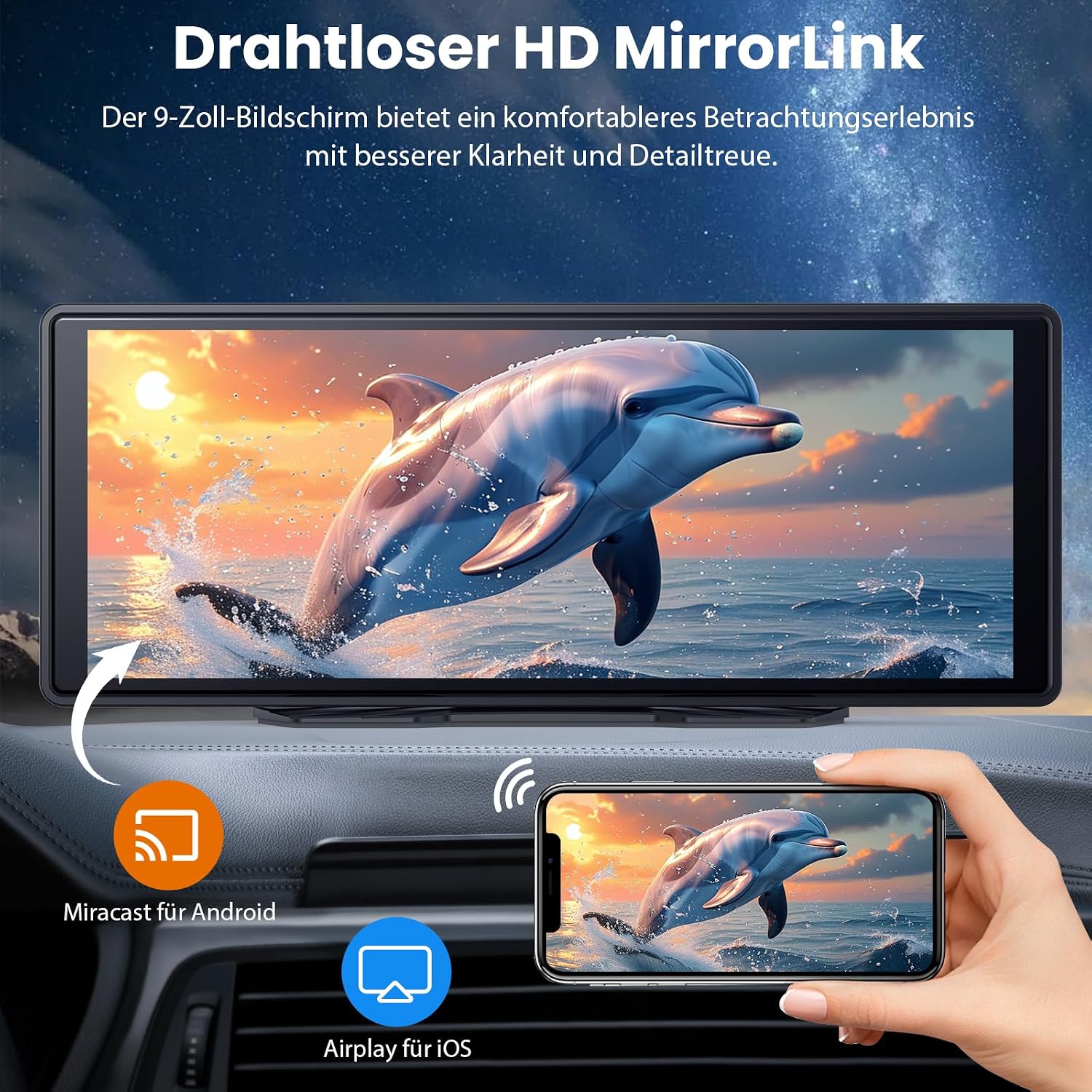 Thumbnail 3 de CarPlay Bildschirm 9,26 Zoll Wireless Display