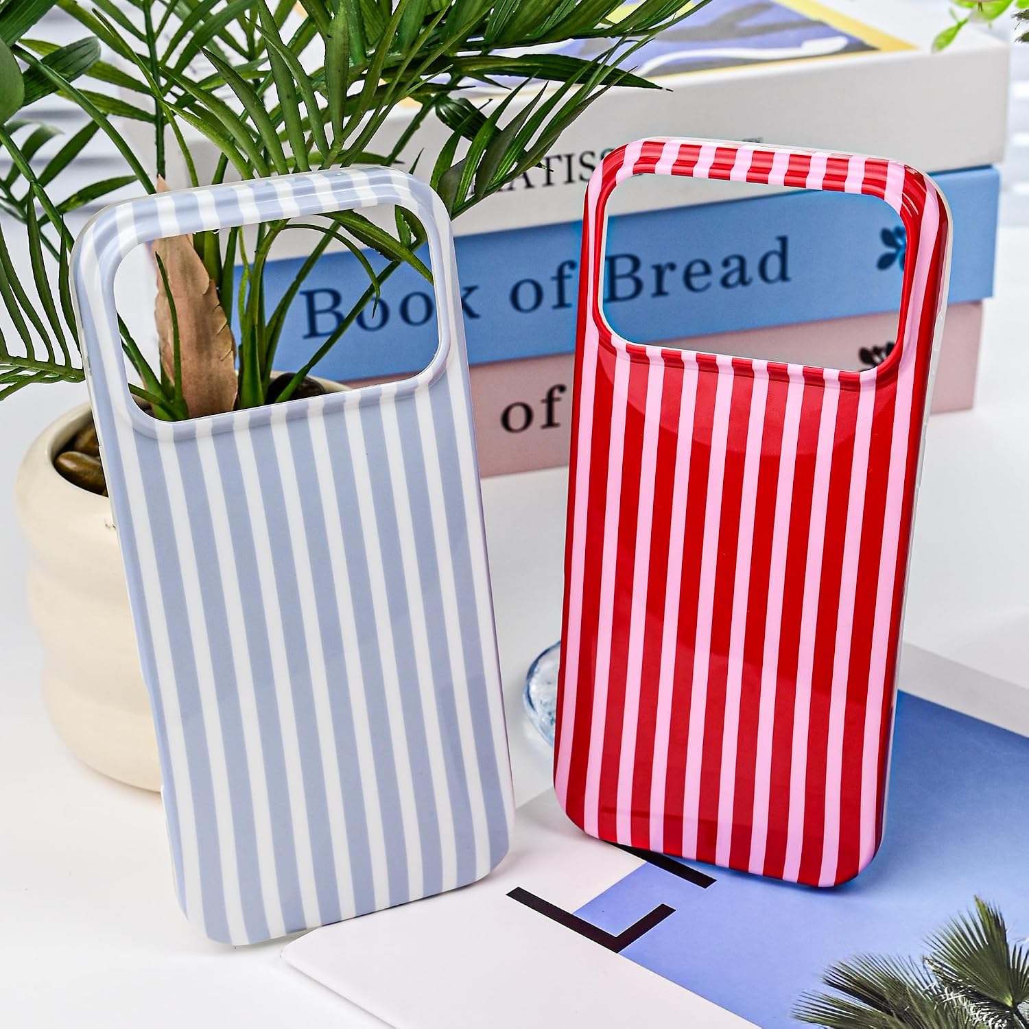 Thumbnail 6 de SleekCover Cute Striped TPU Case for iPhone 17 Pro Max (6.9") – Pink/Yellow