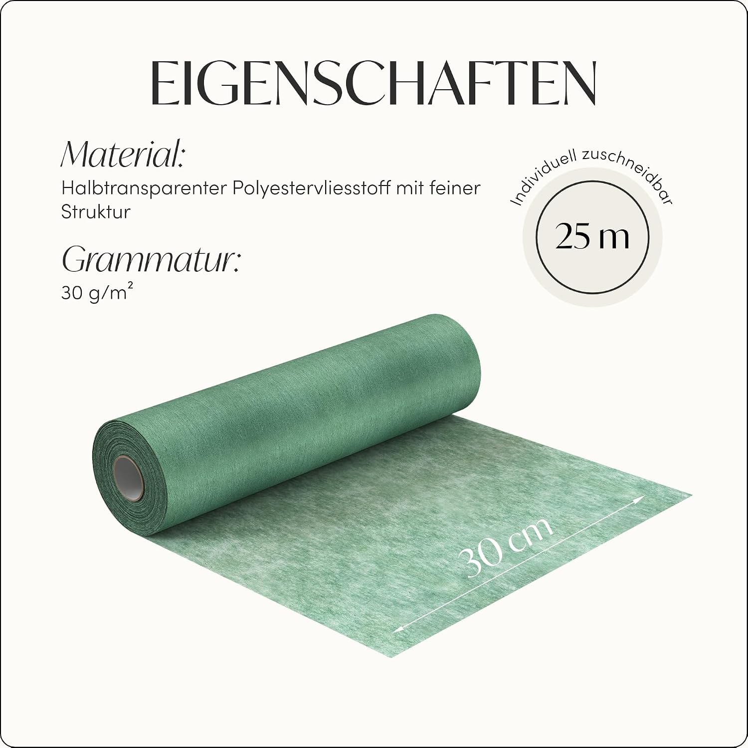 Thumbnail 4 de 100%Mosel Vlies Tischläufer Rainforest Grün 30 cm