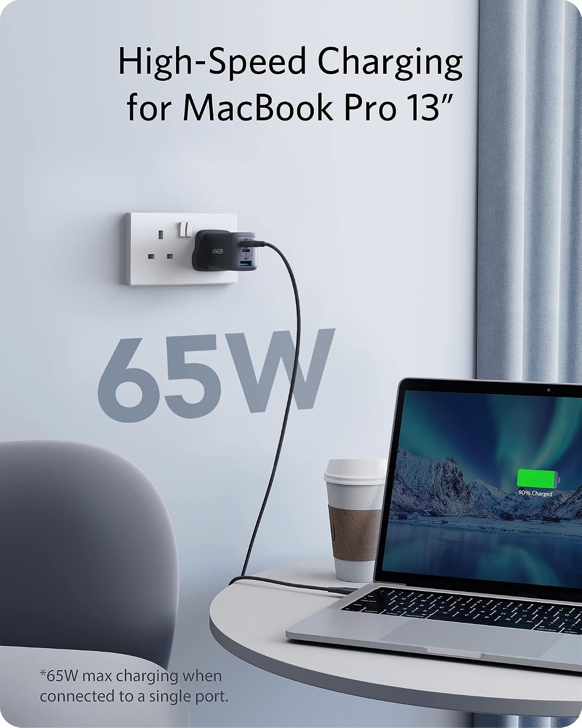 Thumbnail 1 de Anker USB C Charger (Nano II 65W) — 3-Port PPS Fast Charger Plug