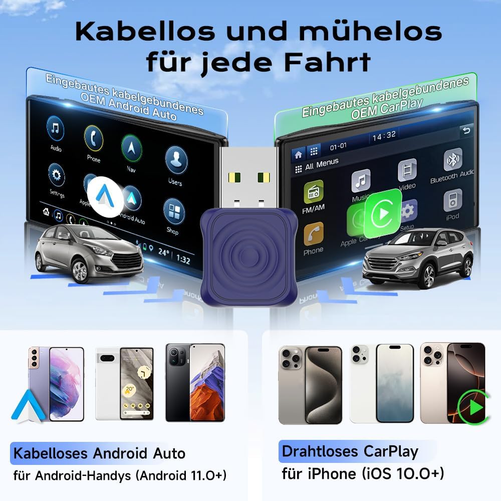 Detalle 2 de Carlinkit Mini Ultra Wireless Adapter für CarPlay