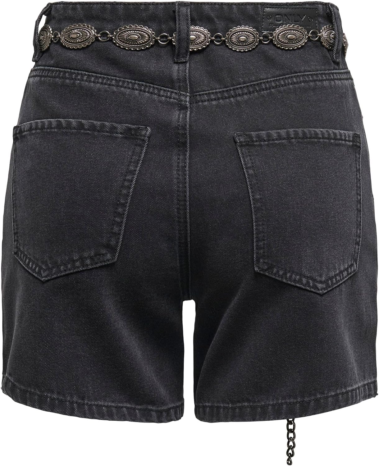 Detalle de ONLY ONLVEGA Hohe Taille Shorts – Damen-Shorts mit hoher Taille