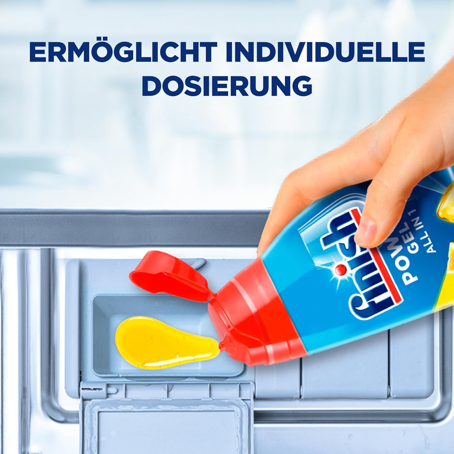 Detalle de Finish Power Gel Citrus – Flüssiges Geschirrspülmittel für die Spülmaschine, 6 x 650 ml
