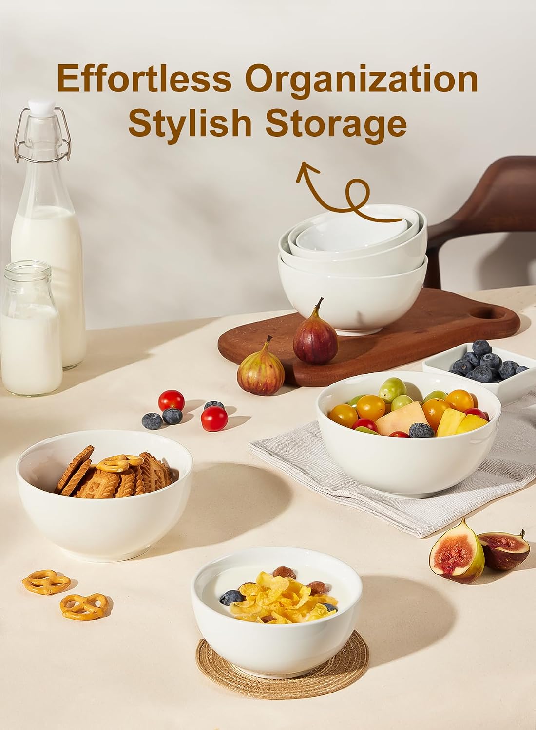 Detalle de Yedio Ceramic Soup Bowls 17 oz