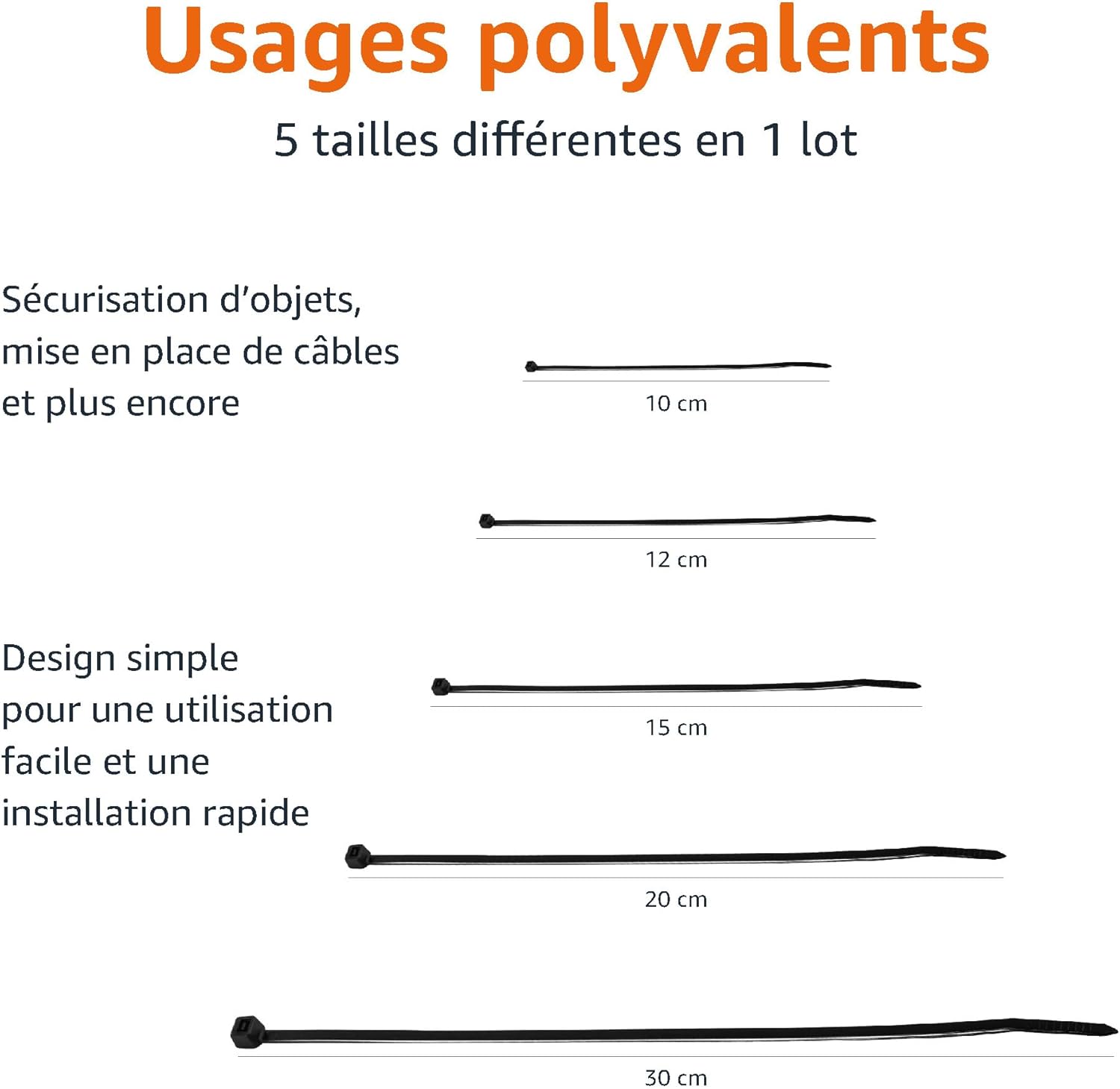 Thumbnail 2 de Amazon Basics Serre-câbles réglables 500 unités