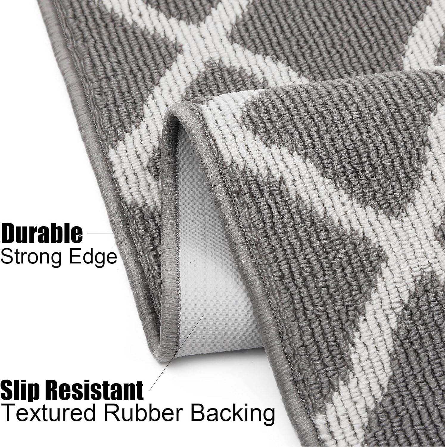 Detalle de SHACOS Large Door Mats 36"x59" Indoor Washable Non-Slip Entryway Floor Mat (Light Gray)