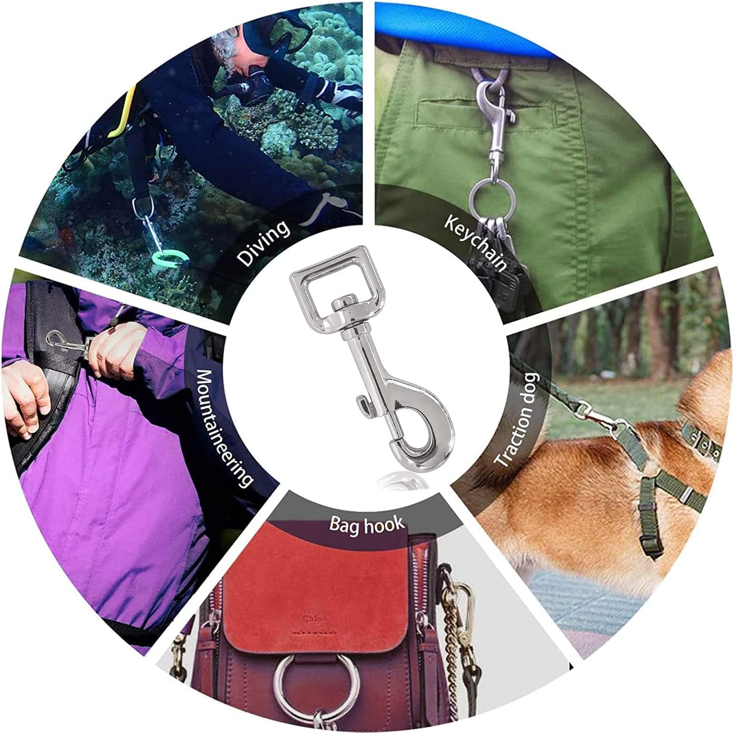 Thumbnail 4 de Ryggradskarbinhakar med vridlänk, 60 mm och fjäderöppning