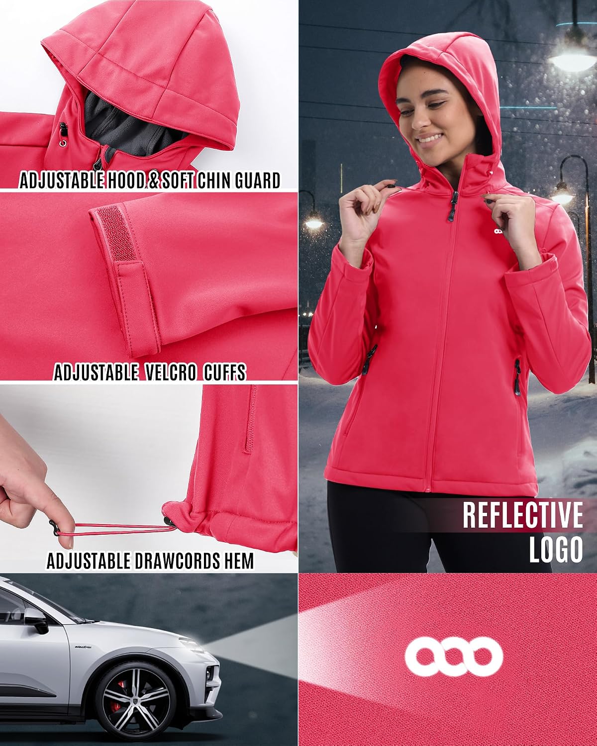Thumbnail 4 de 33,000ft Damen gefütterte Softshelljacke mit Fleece & wasserdichter Beschichtung (8.000 mm) für Rad, Wandern & Übergang