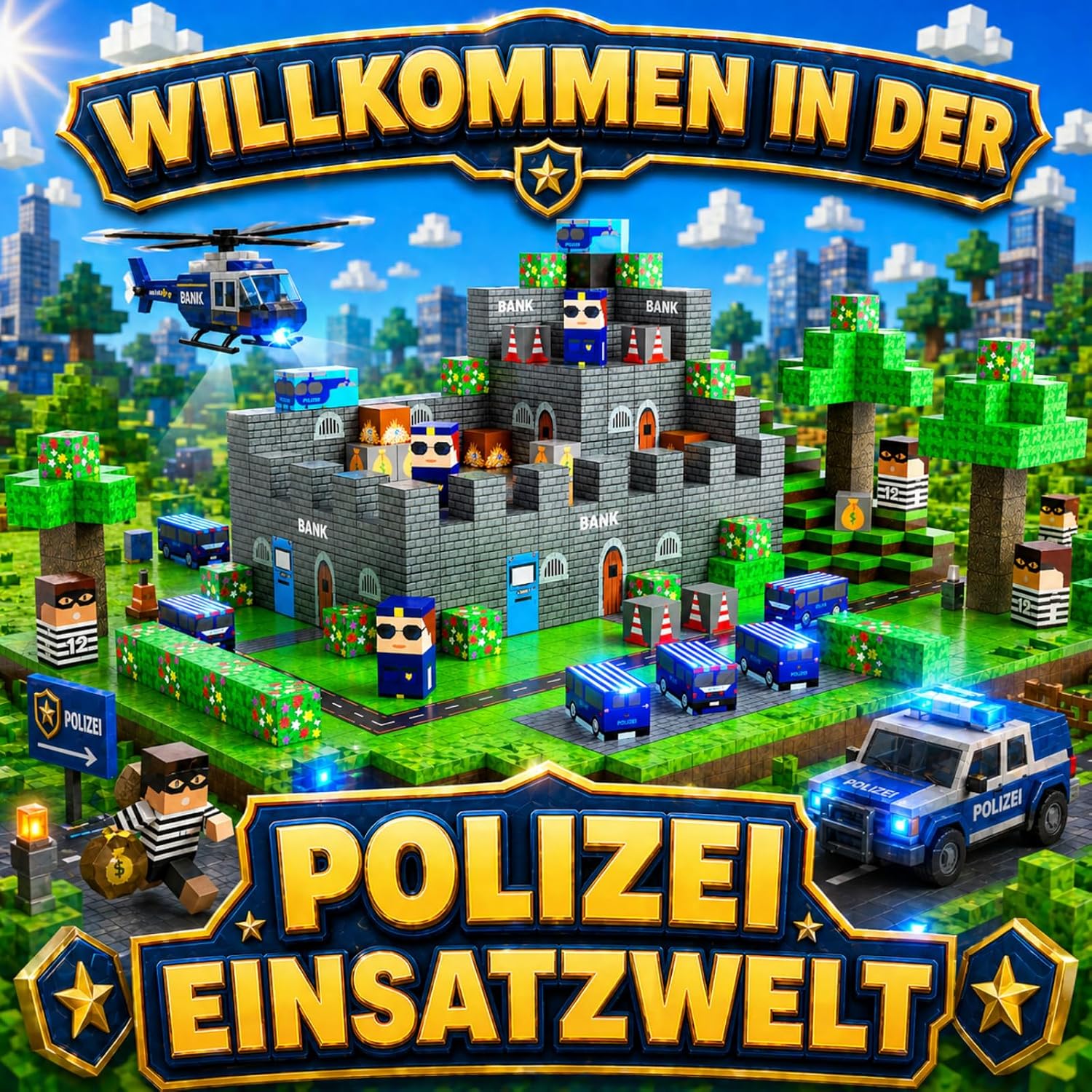 Detalle de Magnetbausteine Polizei 80 Teile – Kreatives Magnetbaustein-Set für Kinder ab 3 Jahren