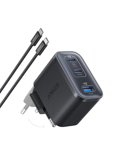 Detalle de Anker Nano Chargeur USB-C 70W à 3 Ports — Charge rapide et compact avec câble inclus