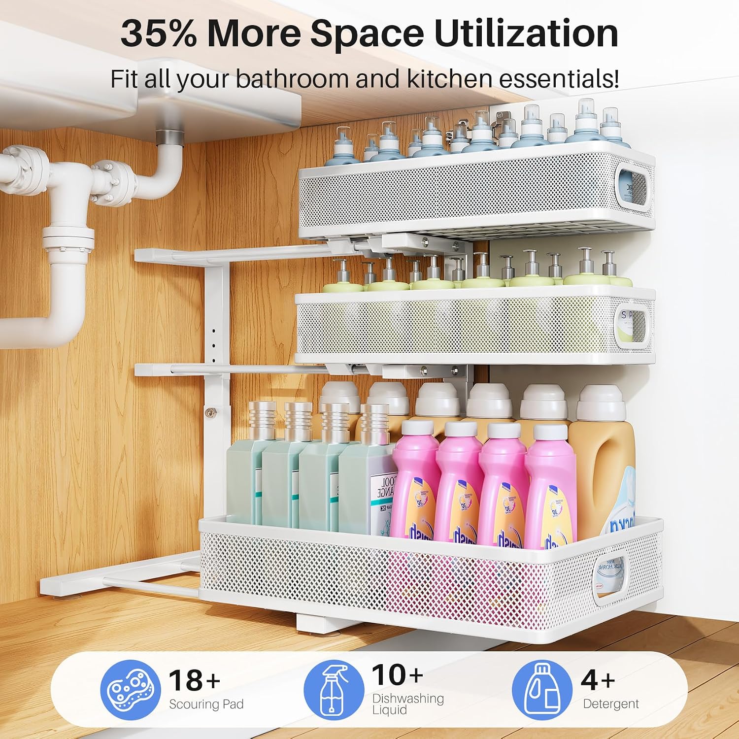 Detalle de Under Sink Organizer 3-Tier