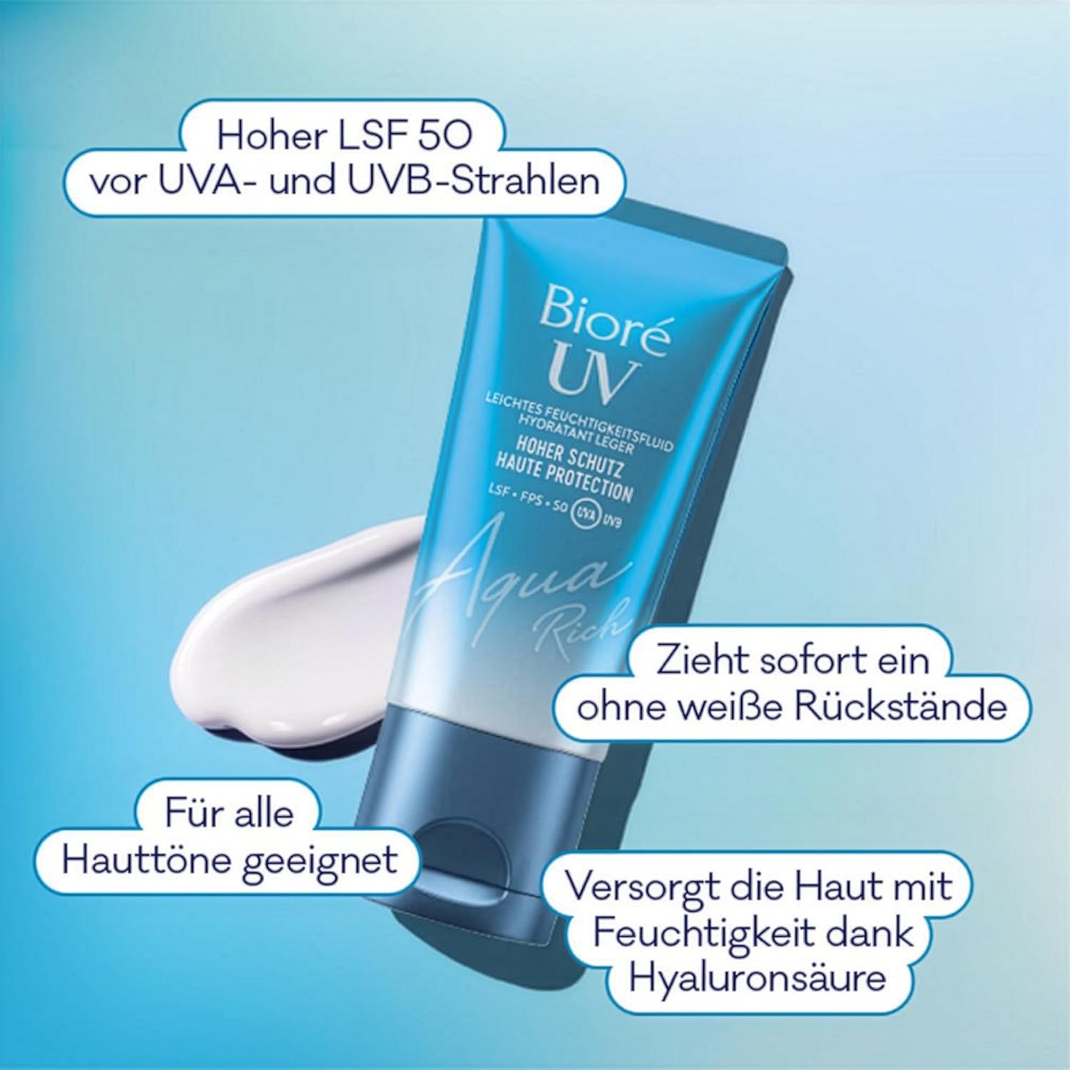 Thumbnail 4 de Biore Aqua Rich UV LSF 50 leichtes Fluid für Gesicht