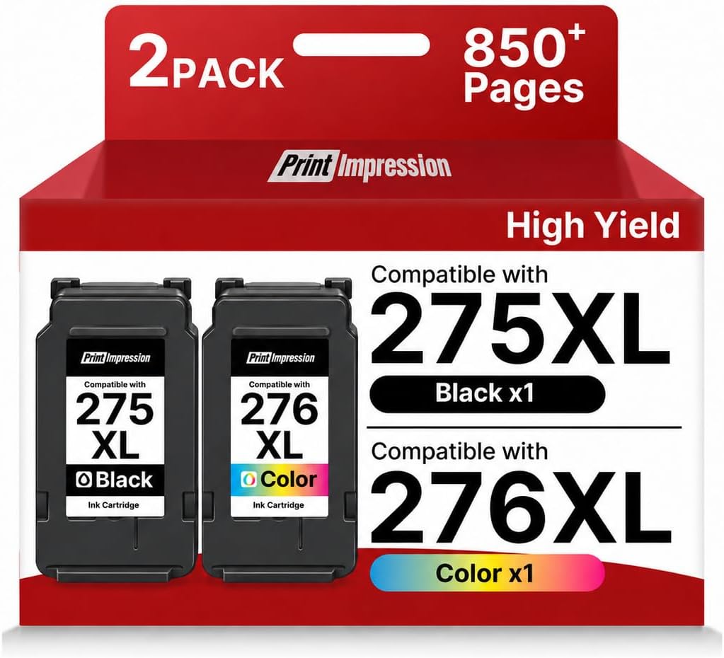 Detalle de PrintImpression PG-275XL/CL-276XL High-Yield Compatible Ink Cartridges, 2-Pack
