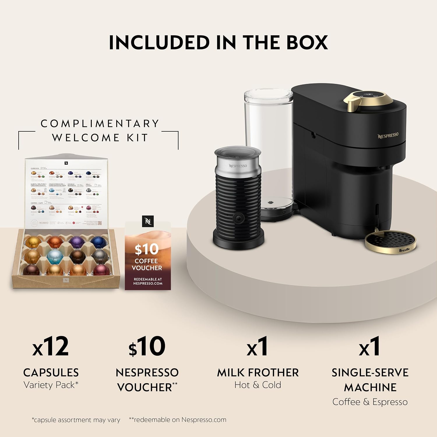 Detalle de Nespresso Vertuo coffee maker with Aeroccino3