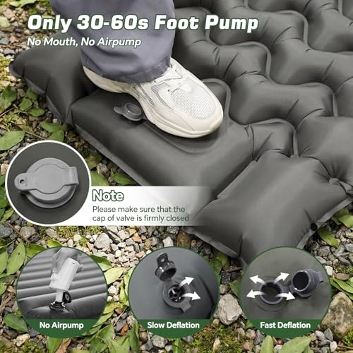 Thumbnail 3 de PHYSEN Esterilla Camping Autohinchable: Colchón Inflable 196 x 70 cm con Bomba Integrada y Correas 360°