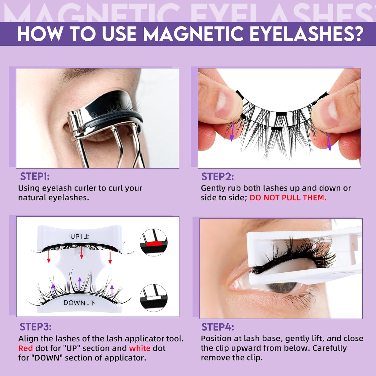 Detalle de B&Q Magnetic Eyelashes with Applicator, 2 Pairs, Manga Look, 3 Magnets