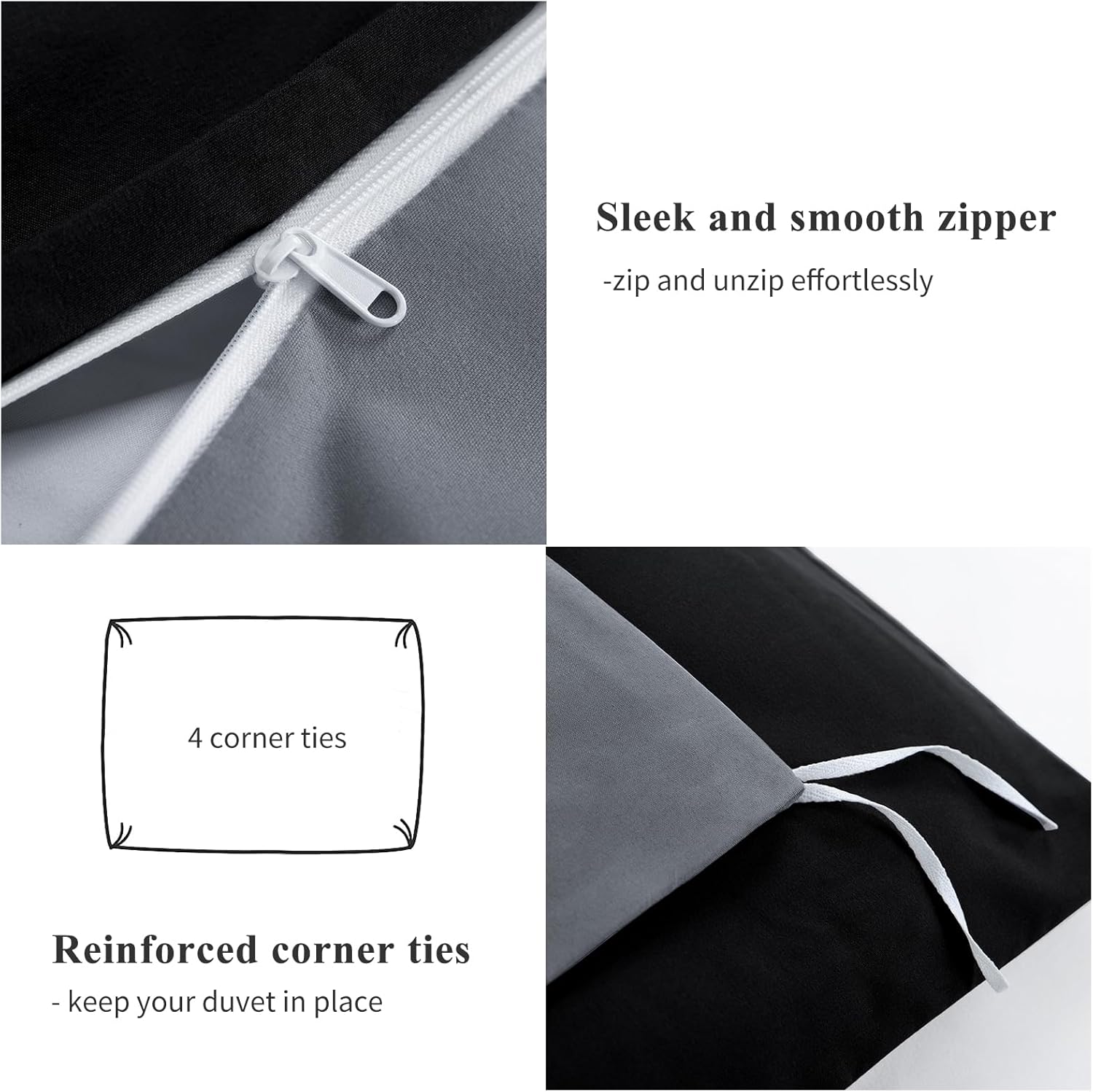 Thumbnail 5 de Aisbo King Size Duvet Cover Set reversible 50x75cm