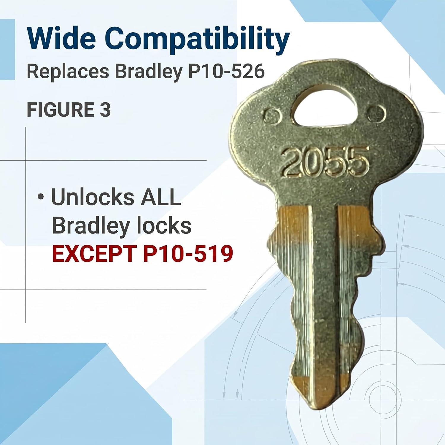 Detalle de Bradley replacement key P15-398