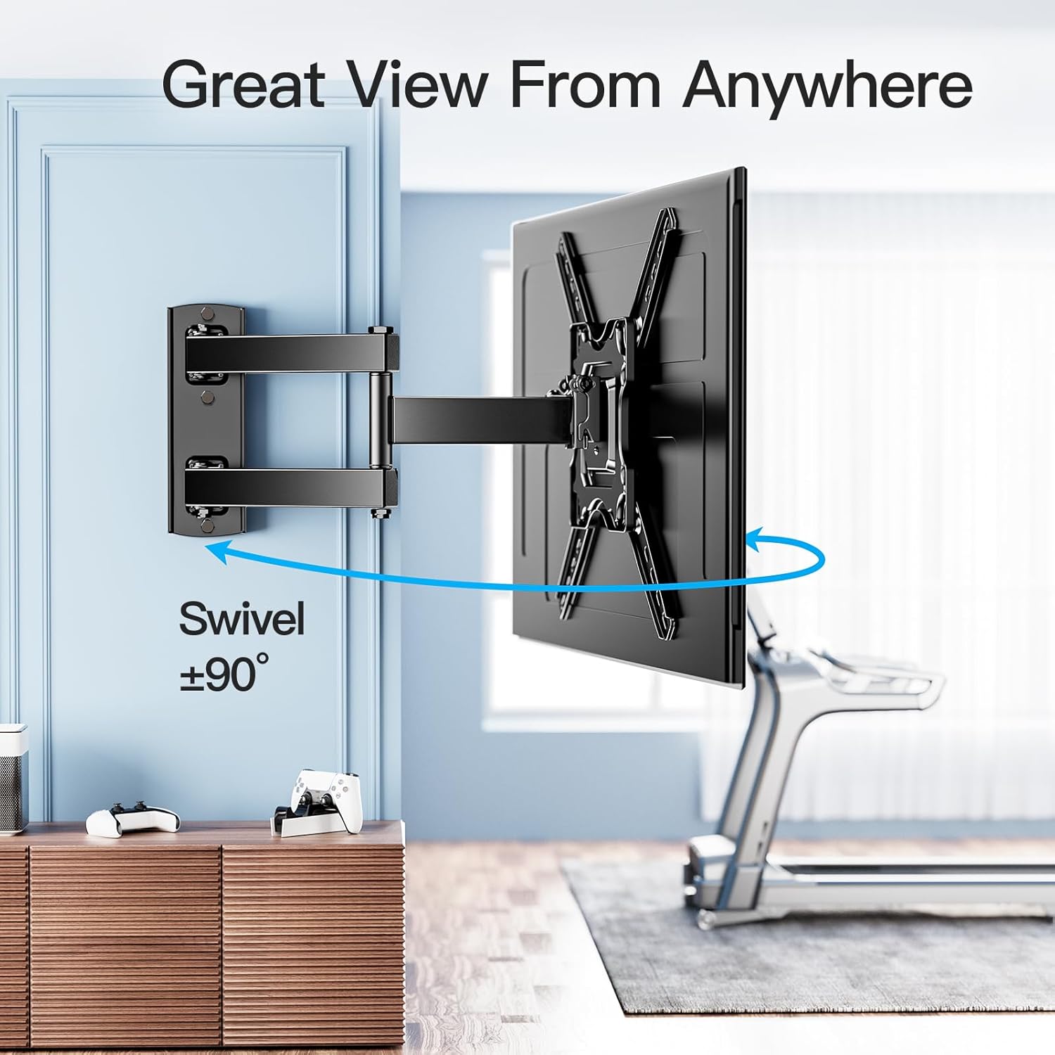 Thumbnail 5 de PERLESMITH TV Wall Bracket for 26–60 inch TVs up to 35kg — Universal, Tilt, Swivel & Extend