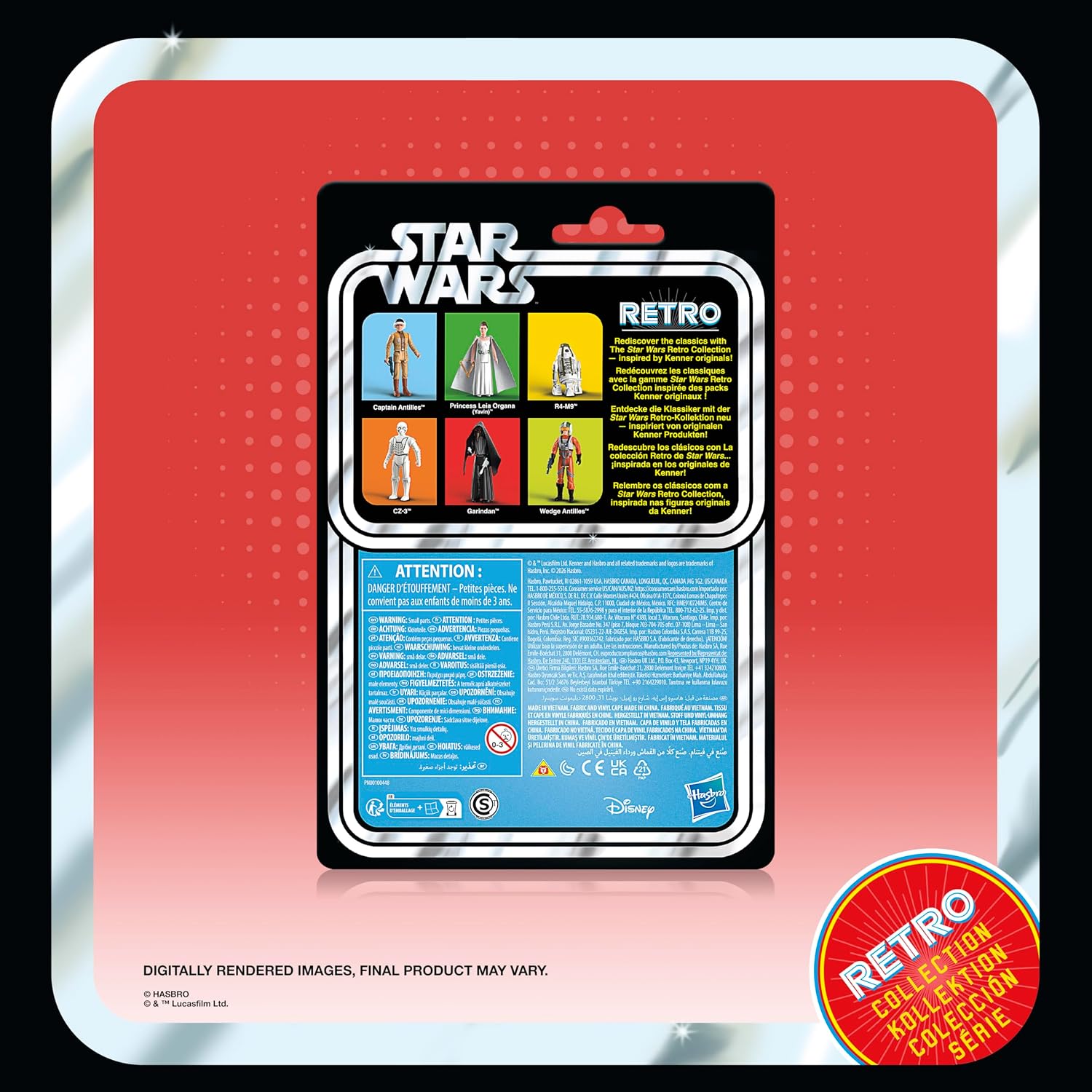 Detalle 1 de ハズブロ STAR WARS レトロコレクション G2554 9.5 cmフィギュア6体セット