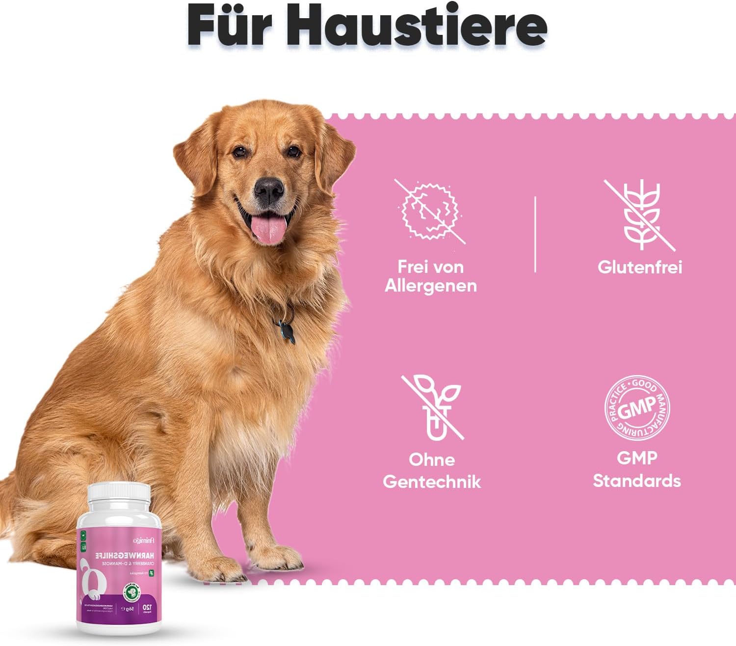 Thumbnail 6 de Animigo Harnwegshilfe für Hunde – 120 Kapseln mit Cranberry, D-Mannose und Kräuterextrakten