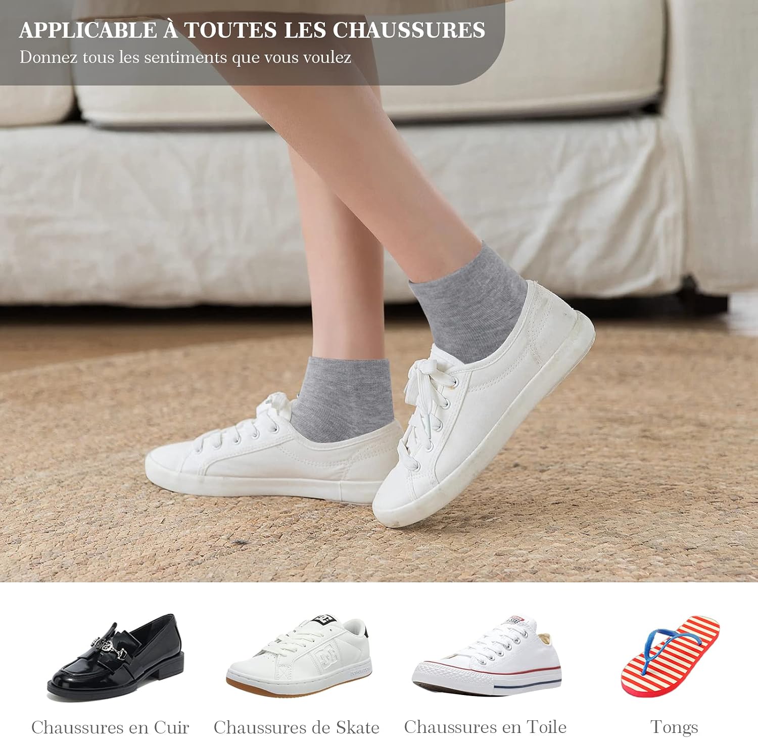 Thumbnail 4 de PUTUO Chaussettes Tabi Femme Japonaise 4 Paires