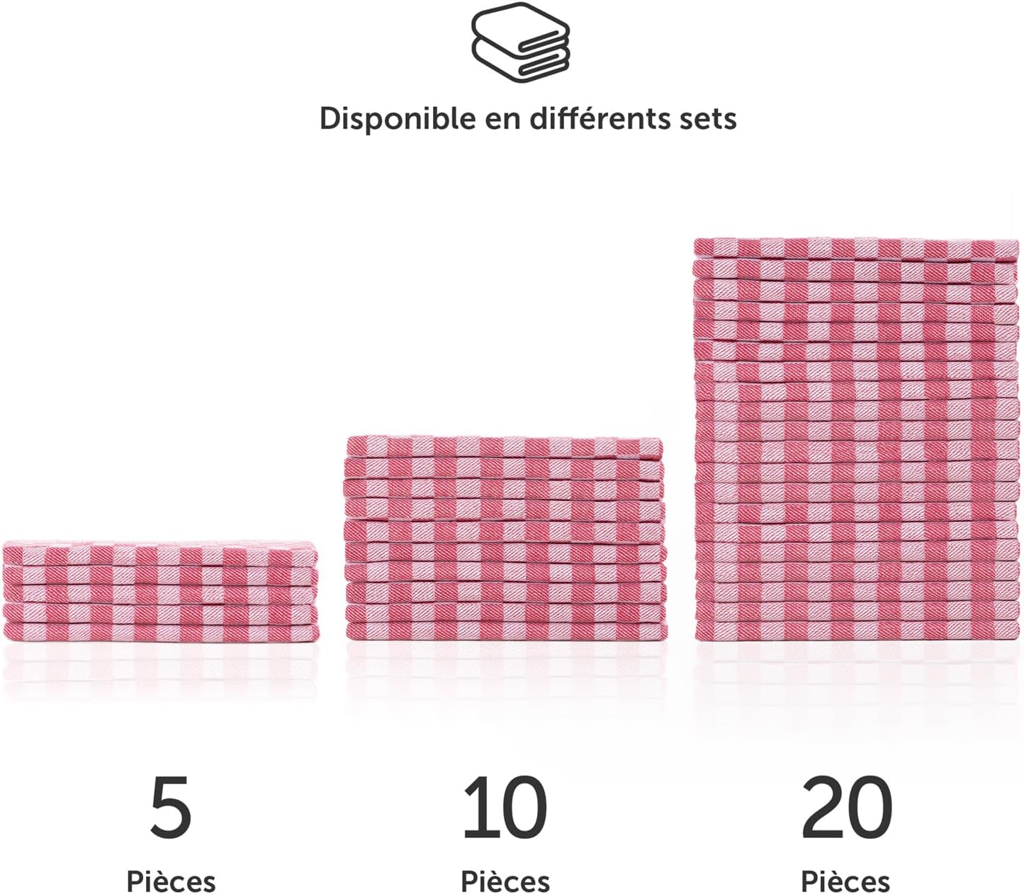 Thumbnail 5 de Blumtal torchon Cuisine – lot de 10 torchons 50 x 70 cm, rouge, coton certifié Oeko-Tex