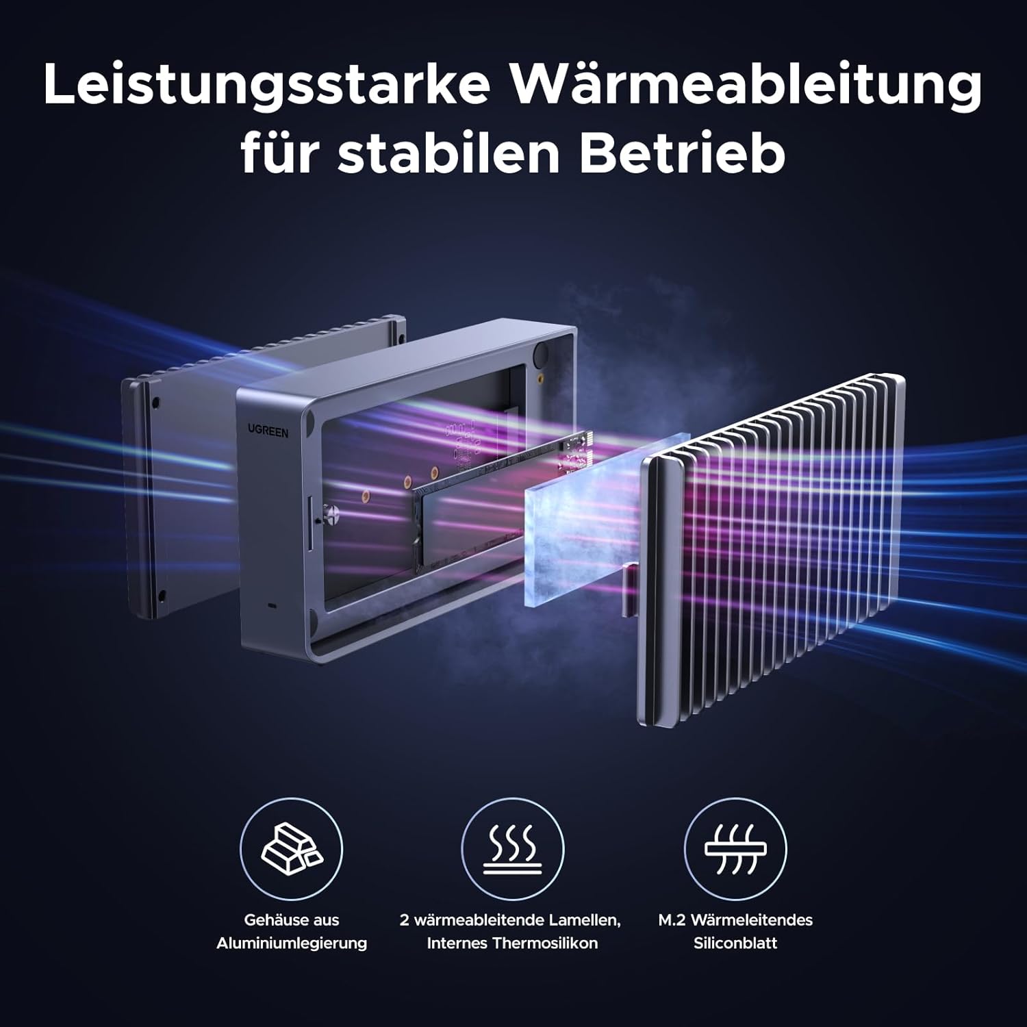 Detalle de UGREEN M.2 NVMe SSD-Gehäuse 40Gbps