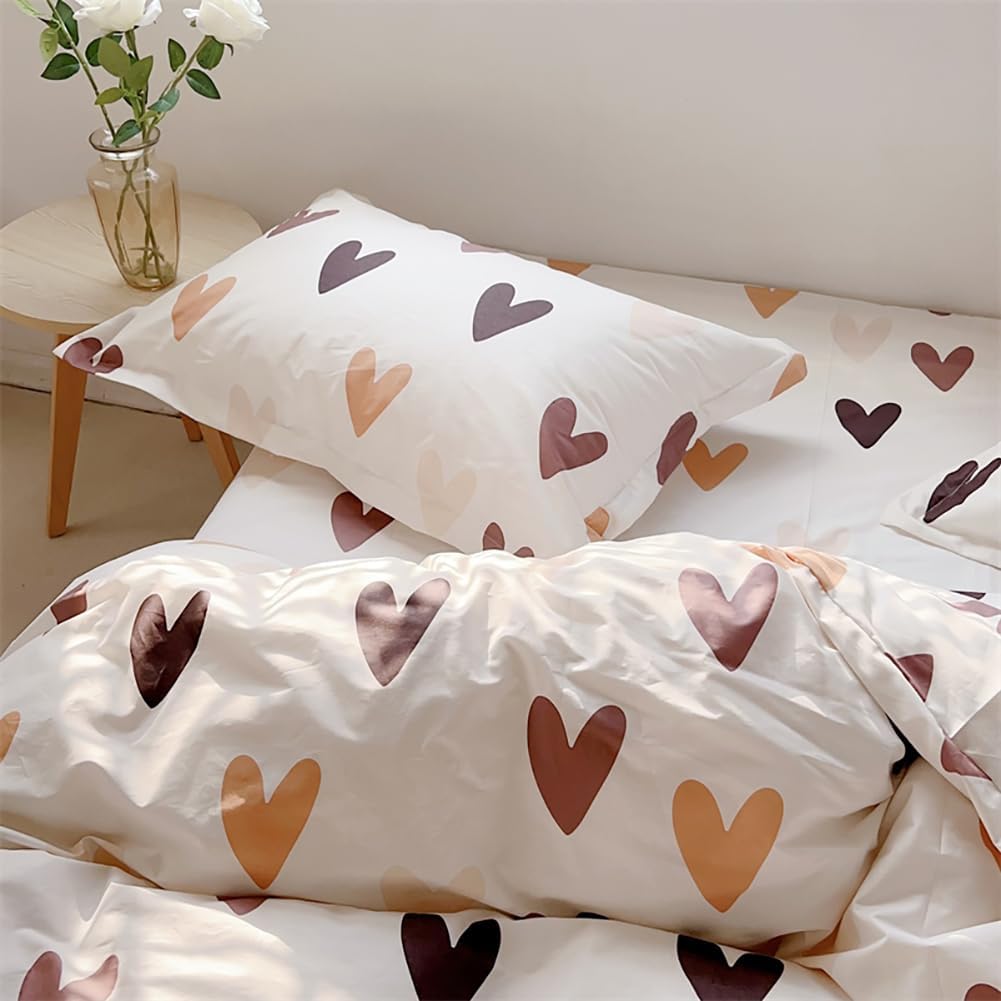 Thumbnail 4 de AShanlan Baumwoll-Bettwäsche-Set 200x200 mit Herzen, Reißverschluss, ÖkoTex – 1 Bettbezug & 2 Kissenbezüge (80x80)