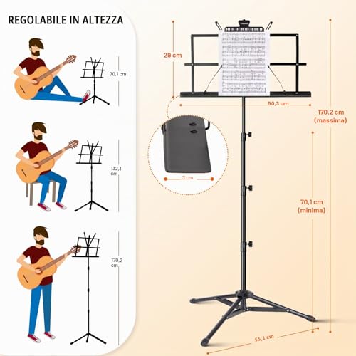 Detalle 2 de CAHAYA 2-in-1 Leggio Spartiti Musicali & Supporto da Tavolo CY0305