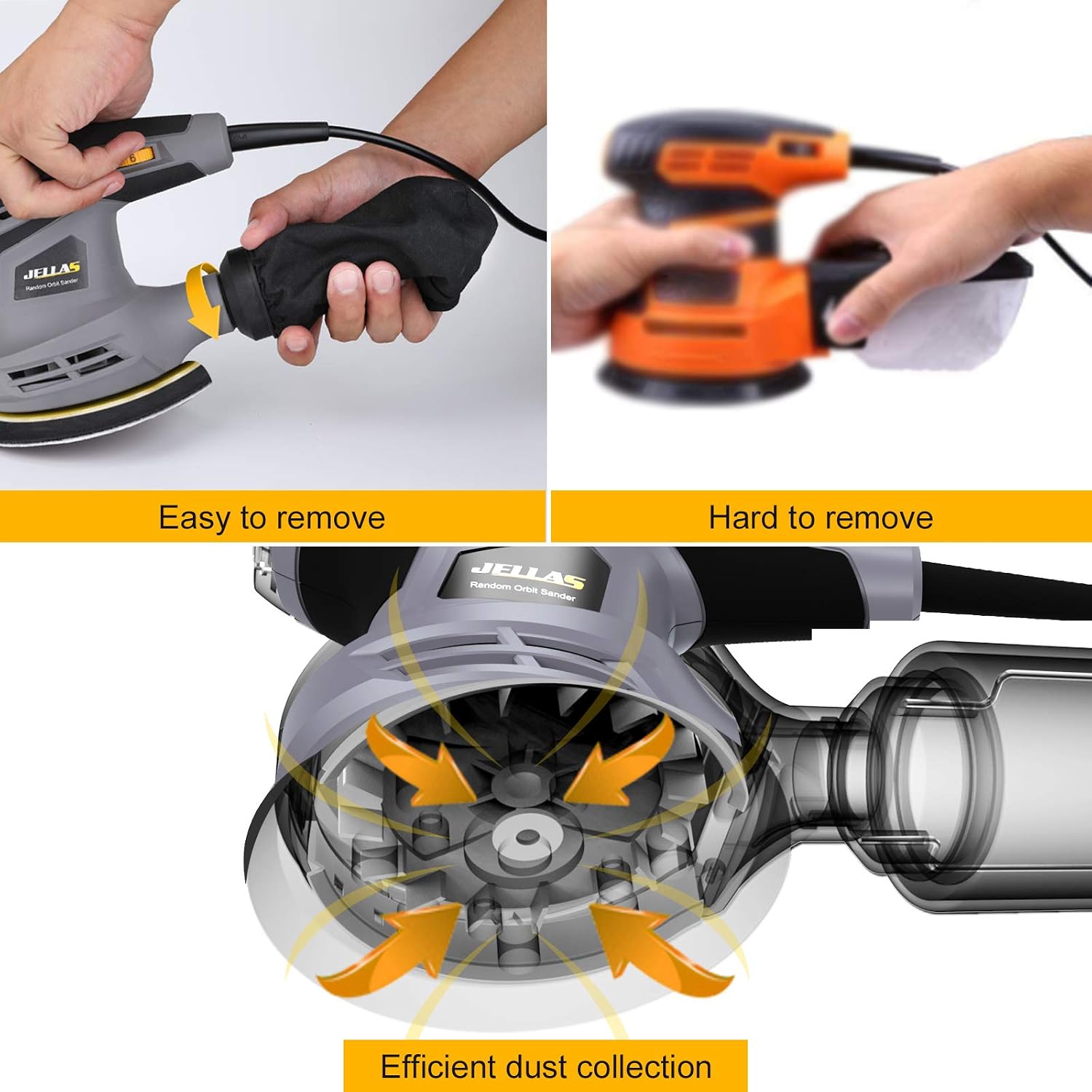Detalle 2 de Jellas Orbital Sander 125mm 13000RPM