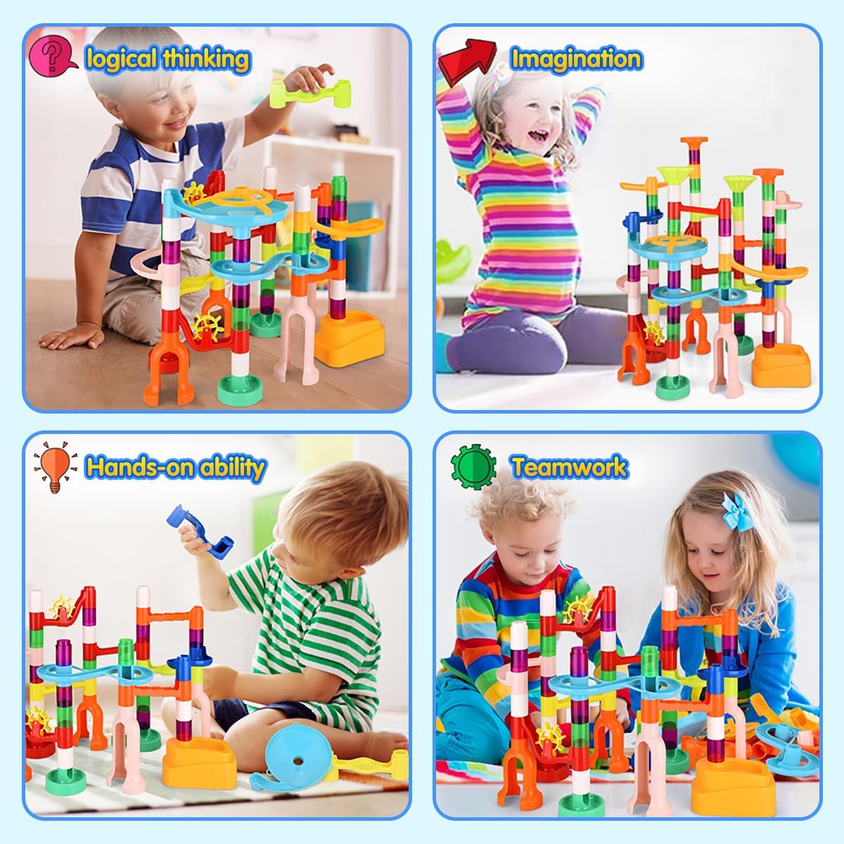 Detalle de MaxTronic Marble Run for Kids: 135 PCS Educational STEM Building Set
