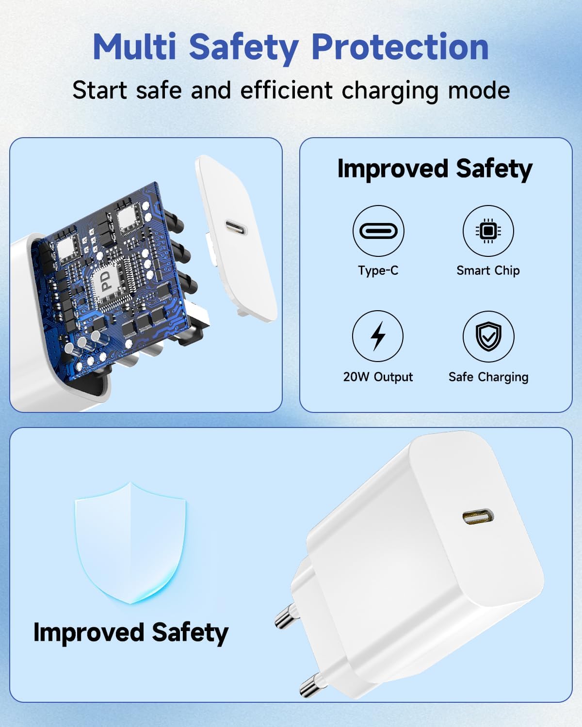 Thumbnail 4 de Chargeur rapide USB-C 20W avec câble 2 m – iPhone et plus