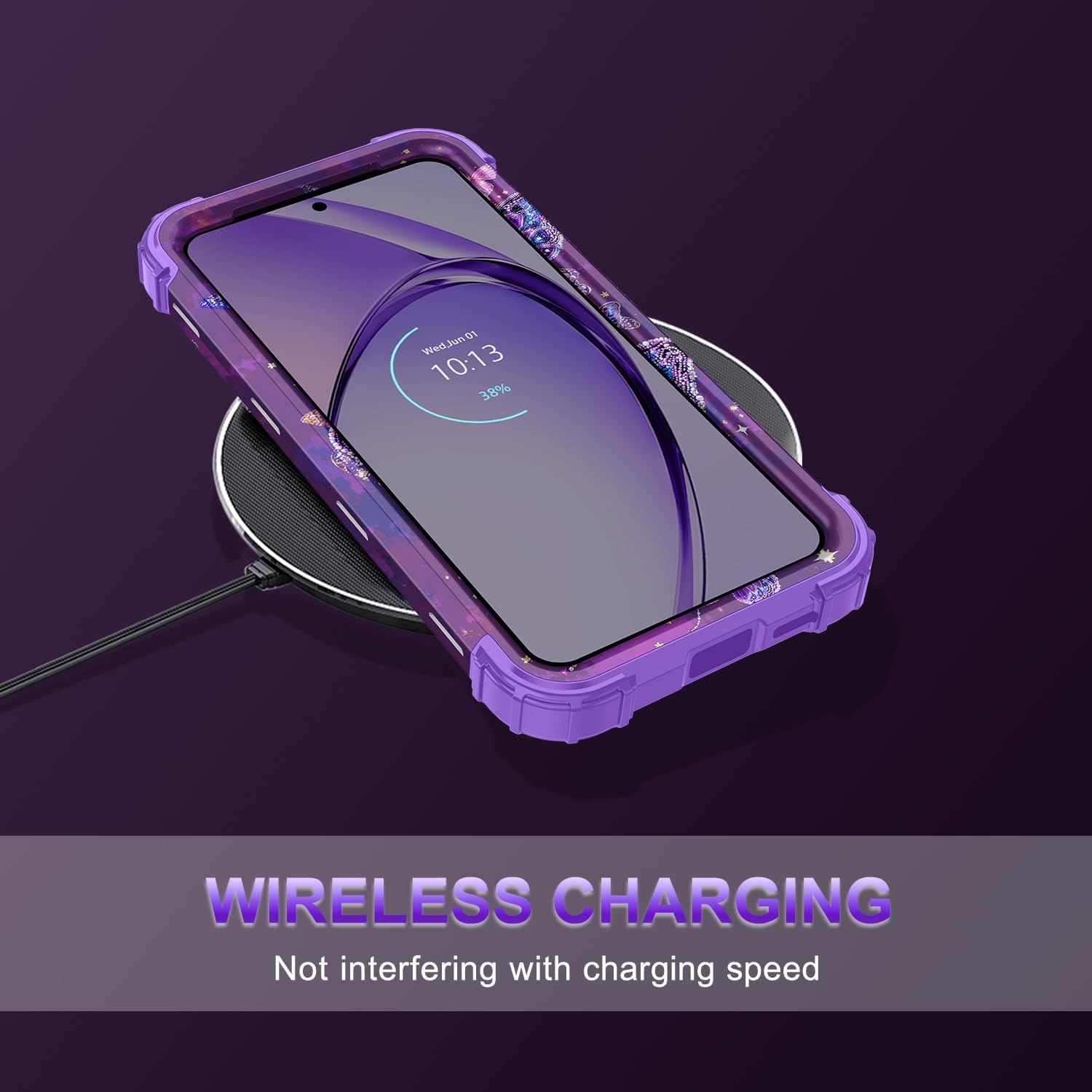 Thumbnail 6 de Rancase Galaxy S25 Case, 3-Layer Glow-in-the-Dark Purple Phone Case
