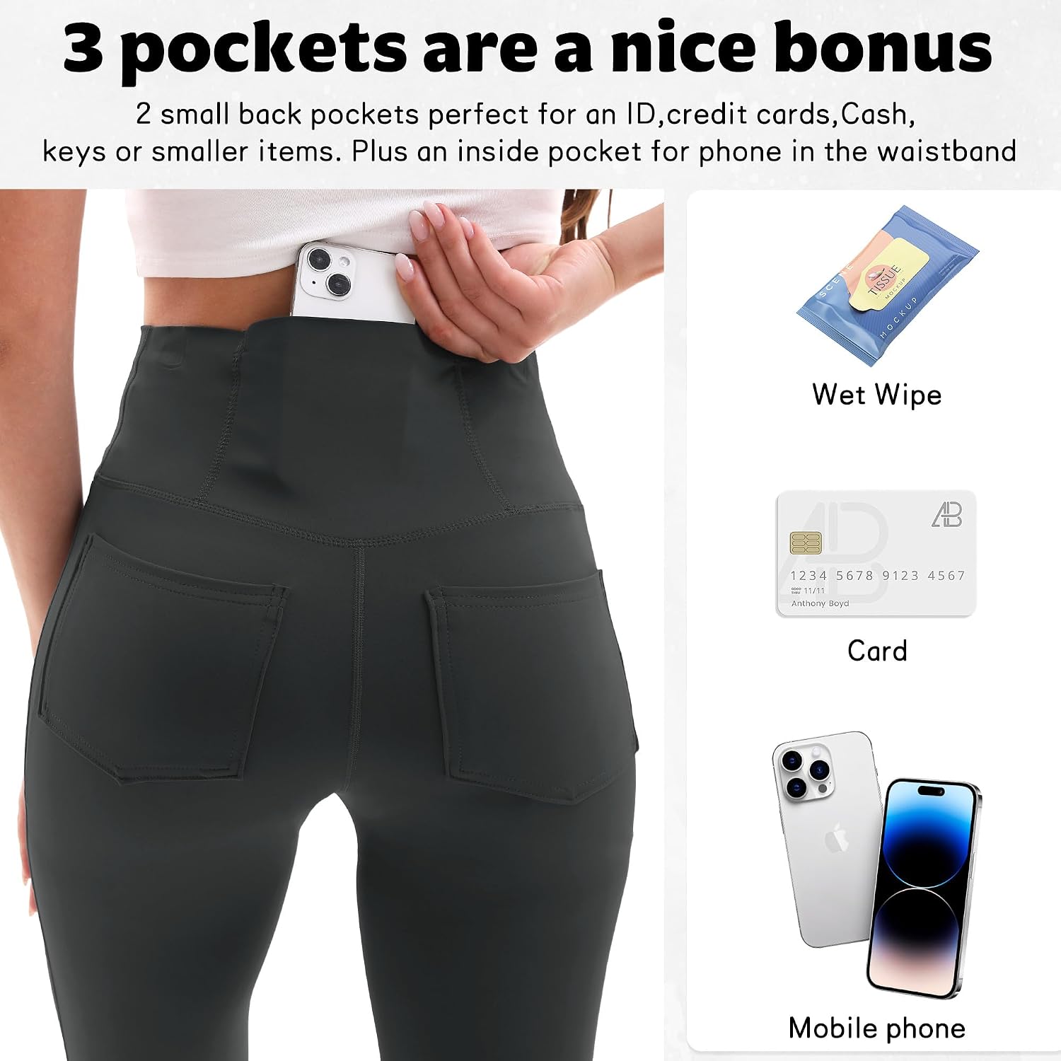 Detalle de HiBwoBwo Flare Leggings, 3-Pack