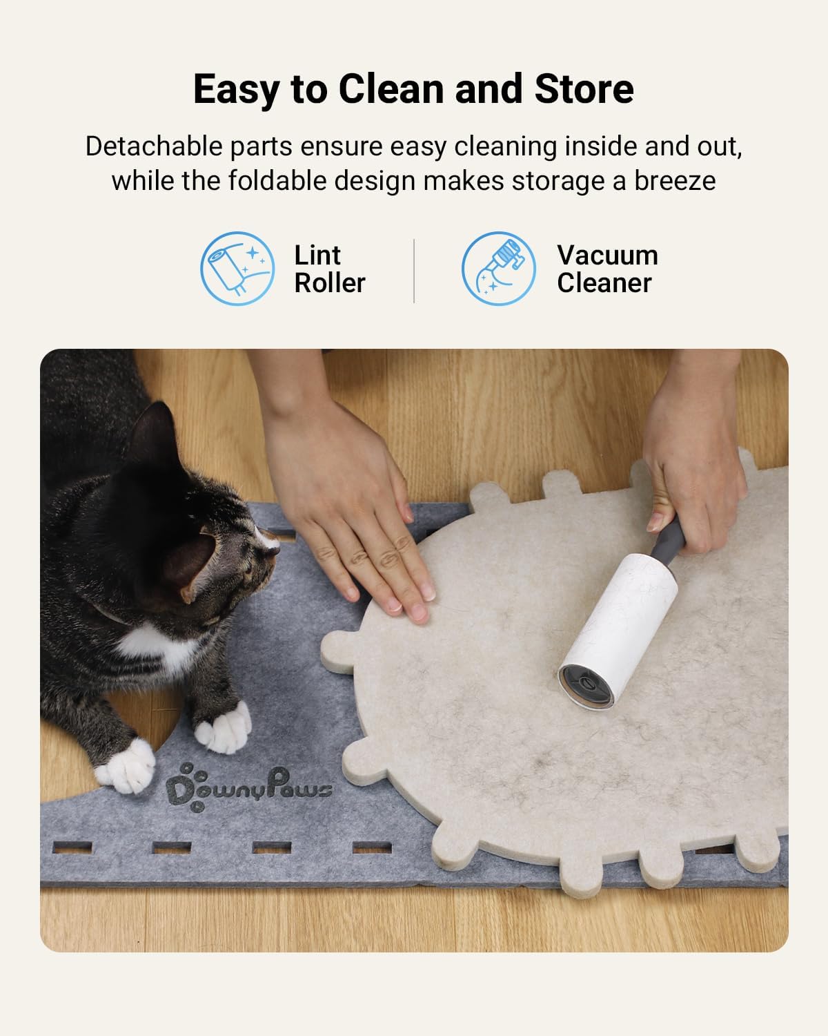 Thumbnail 5 de DownyPaws Cat Cave Bed, Light Gray