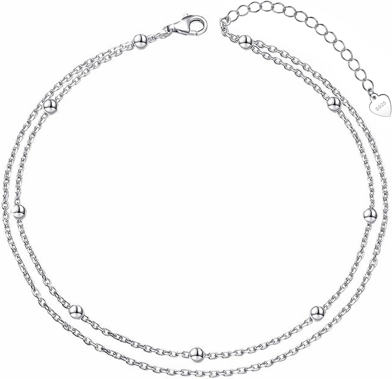 Detalle 2 de Cangall 925 Sterling Silver Anklet for Women 🦶