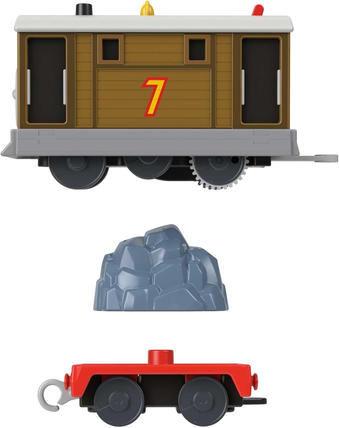 Detalle de Thomas & Friends Motorised Toy Train Toby (HTN30) with Battery Power and Cargo Car, ages 3+