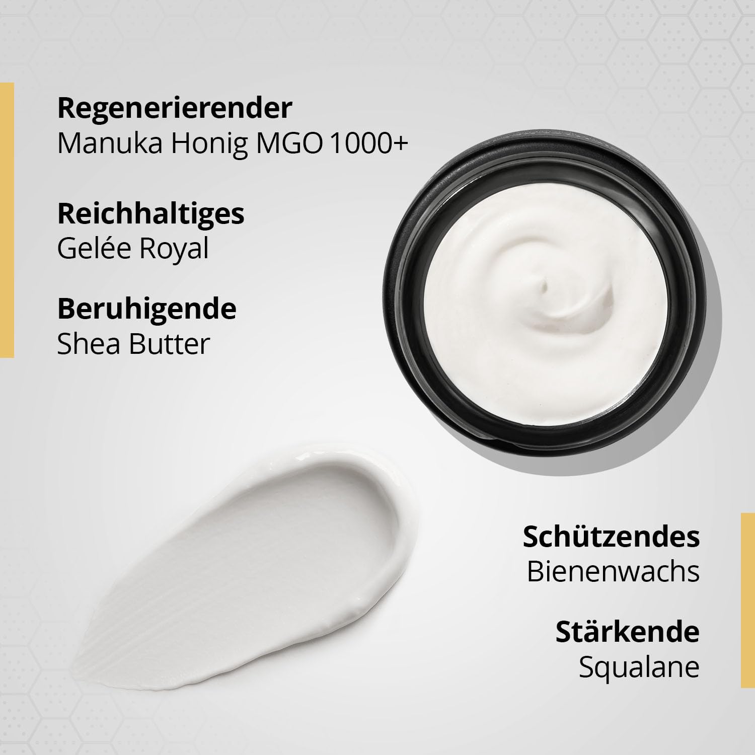 Detalle de maorika Nachtcreme mit Manuka Honig MGO 1000+ – neutrale Anti-Aging Pflege mit Gelee Royal, Bienenwachs & Sheabutter (50 ml)